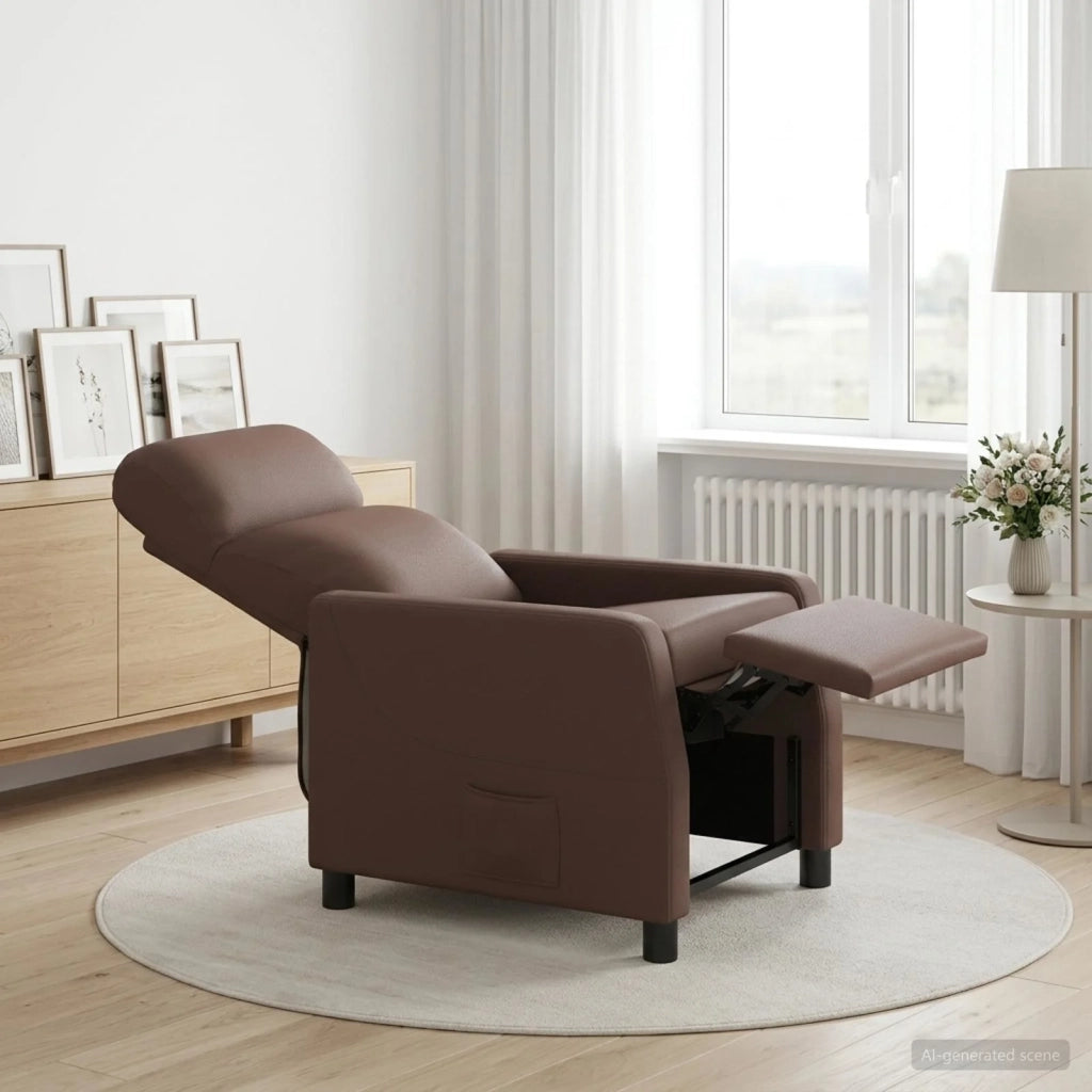 Divano Sedia-Poltrona reclinabile Marrone Similpelle 252929