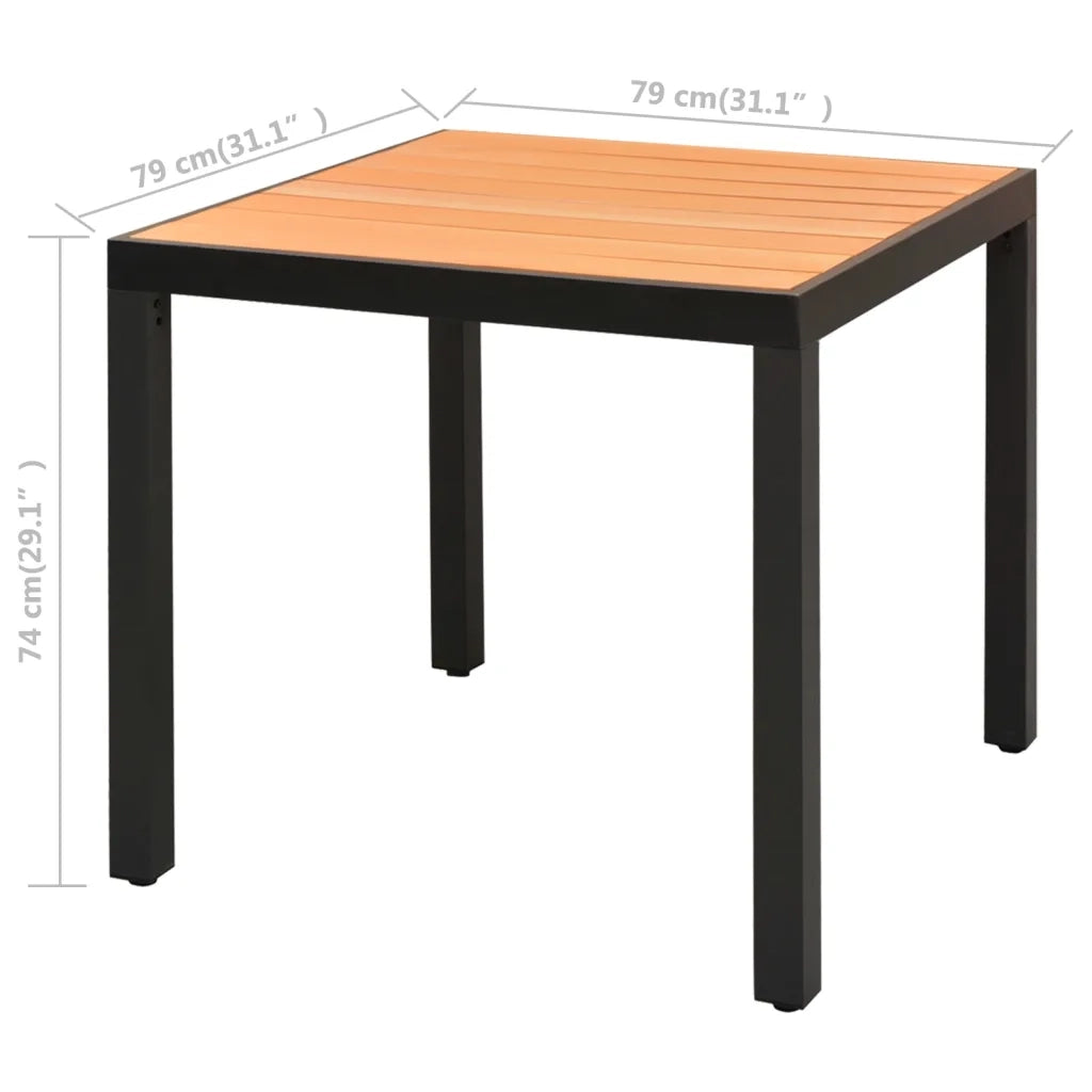 Set da Pranzo da Giardino 5 pz in Rattan PVC Nero e Marrone cod mxl 56013