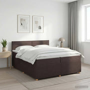 Letto box spring con materasso Marrone Scuro 200 x 200 cm 3451541