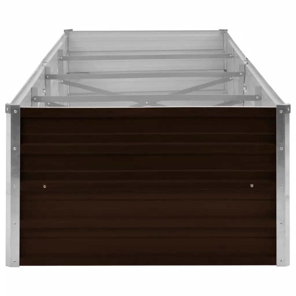 Fioriere | Cassetta per fiori | Letto Rialzato Giardino Marrone 320x80x45 cm in Acciaio Zincato