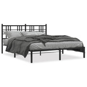 Letto matrimoniale | Letto per adulti | Giroletto con Testiera in Metallo Nero 150x200 cm