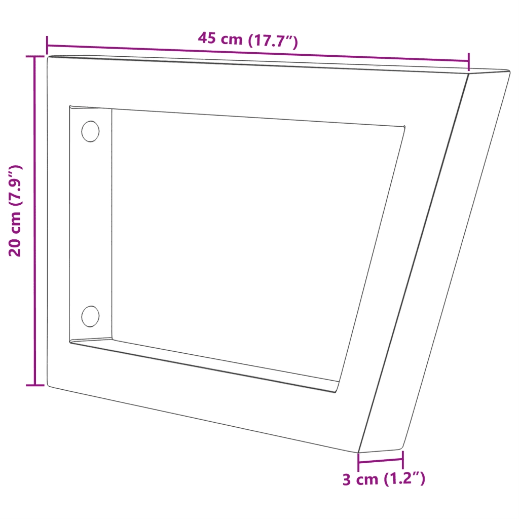 Reggimensole per Lavabo 2 pz Bianche Trapezio in Acciaio 4007279