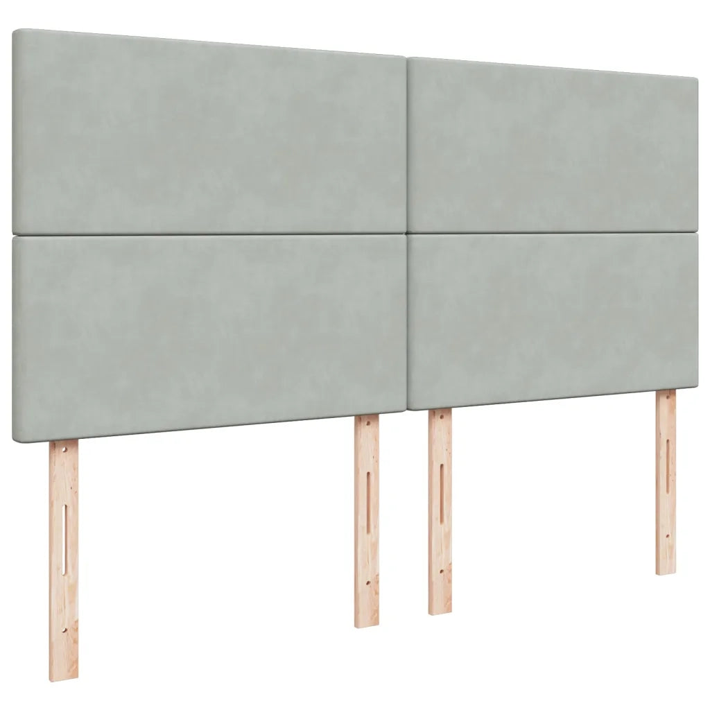 Giroletto a Molle con Materasso Grigio Chiaro 200x200cm Velluto