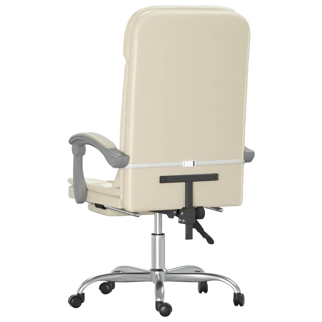 Poltrona da Ufficio Massaggiante Reclinabile Crema Similpelle cod mxl 9344