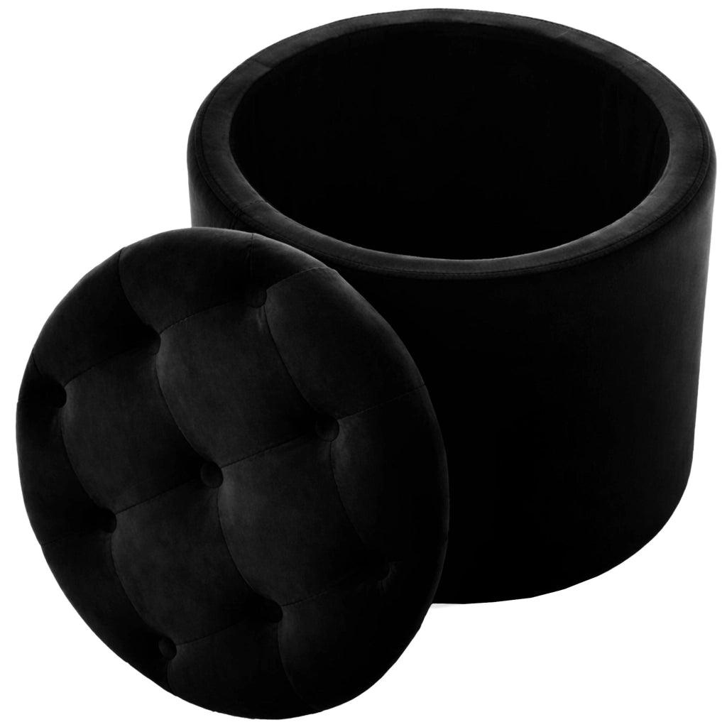 Pouf Contenitore Pantin In Velluto nero