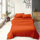 Completo letto matrimoniale a tinta unita set lenzuola Prodotto italiano 100% Cotone - Arancio - Matrimoniale