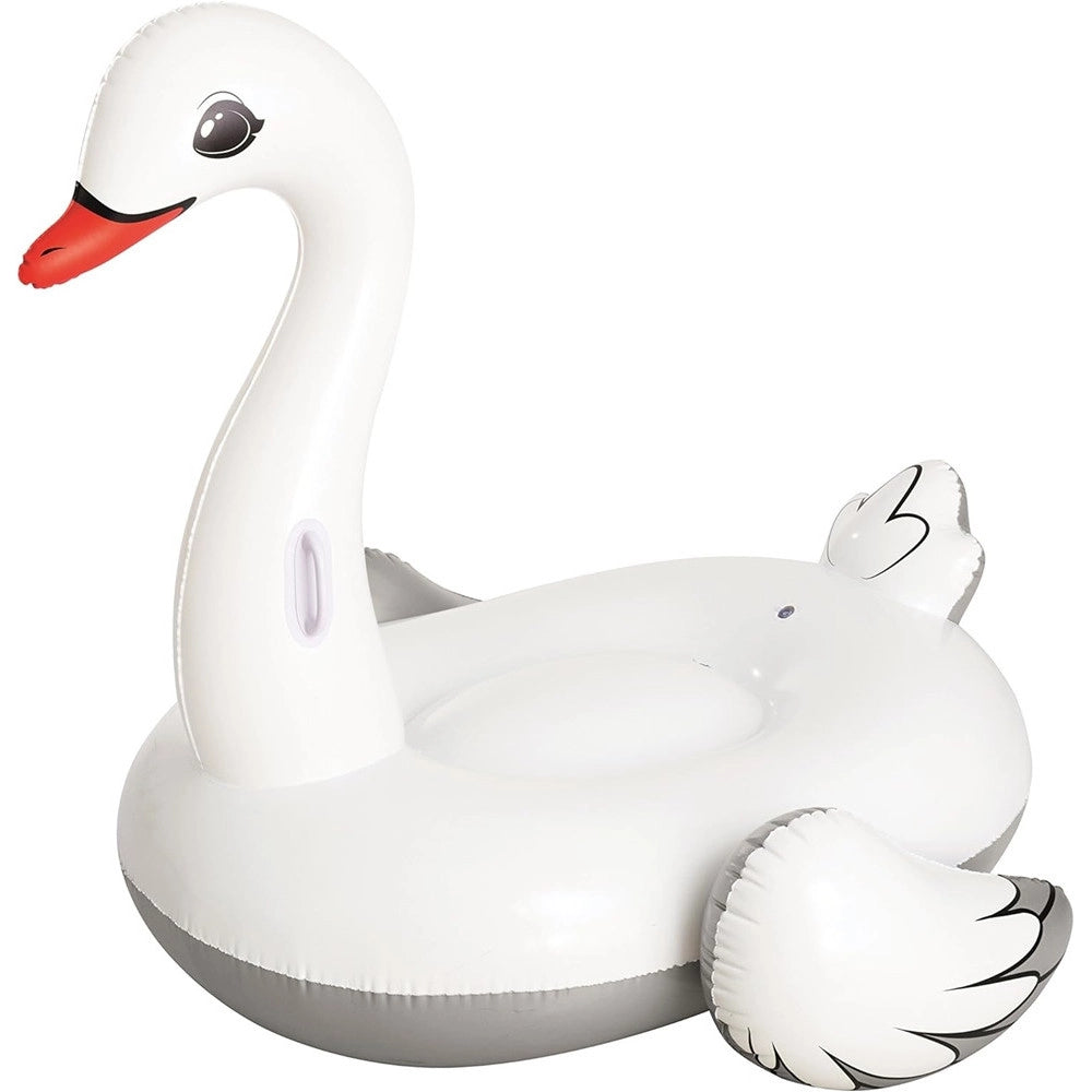 Trade Shop - Cigno Gonfiabile Cavalcabile Gigante 196x174cm Materassino Con Maniglie Piscina 016104 -