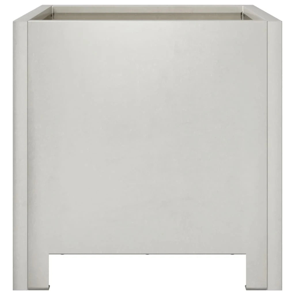 Fioriera rialzata per piante fiori terrazza giardino 30 x 30 x 30 cm acciaio inox argento 02_0037493