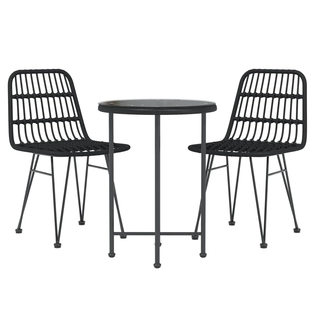 Set da pranzo da giardino mobili da esterno 3 pezzi in resina nera vimini 02_0013677