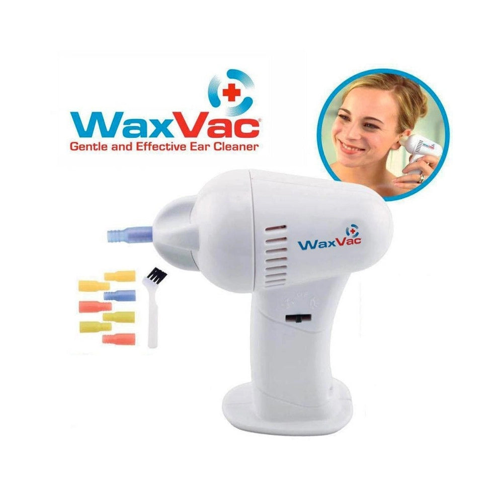 Trade Shop - Pulisci Pulitore Orecchie A Batterie Azione Rotatoria Elimina Cerume Wax Vac -