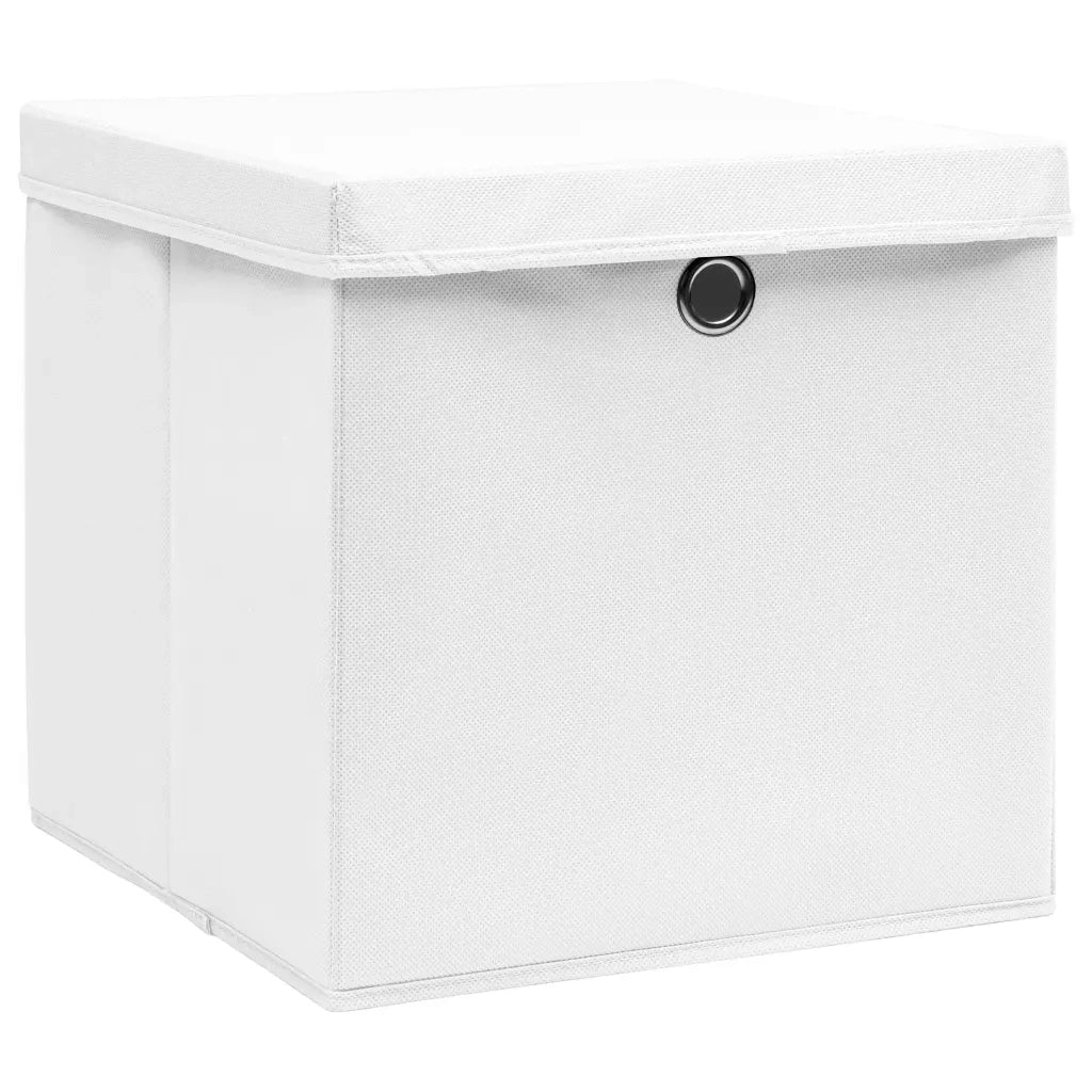 Contenitori con Coperchi 10 pz 28x28x28 cm Bianco CFW6197674