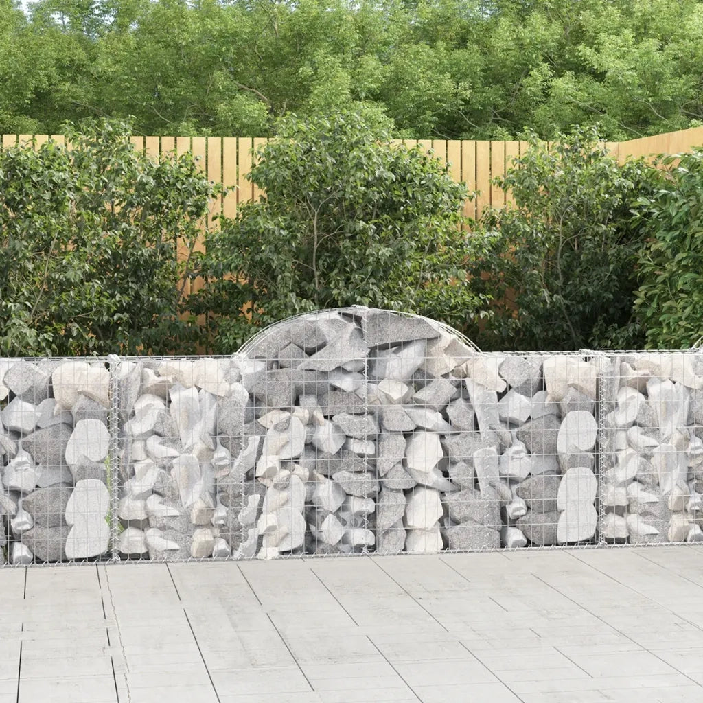 Cesti Gabbioni ad Arco 3 pz 200x30x80/100 cm Ferro Zincatocod mxl 76042