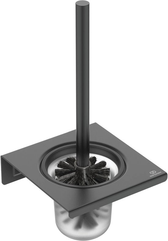 WC Borstel Garnituur in Alluminio + Nero Seta, BD593XG