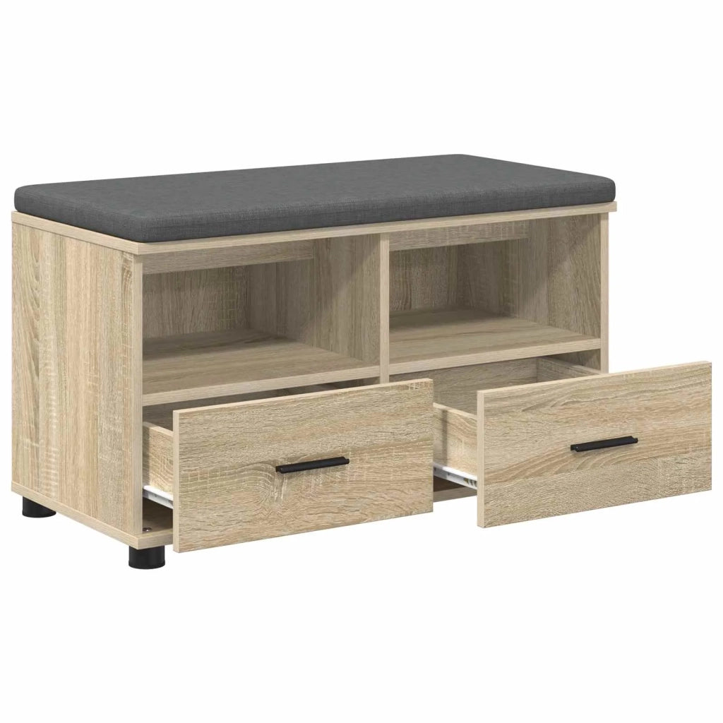 Panca per ingresso con cuscino-Sgabello-Panca da Corridoio Rovere Sonoma 80 x 38 x 46 cm 839849