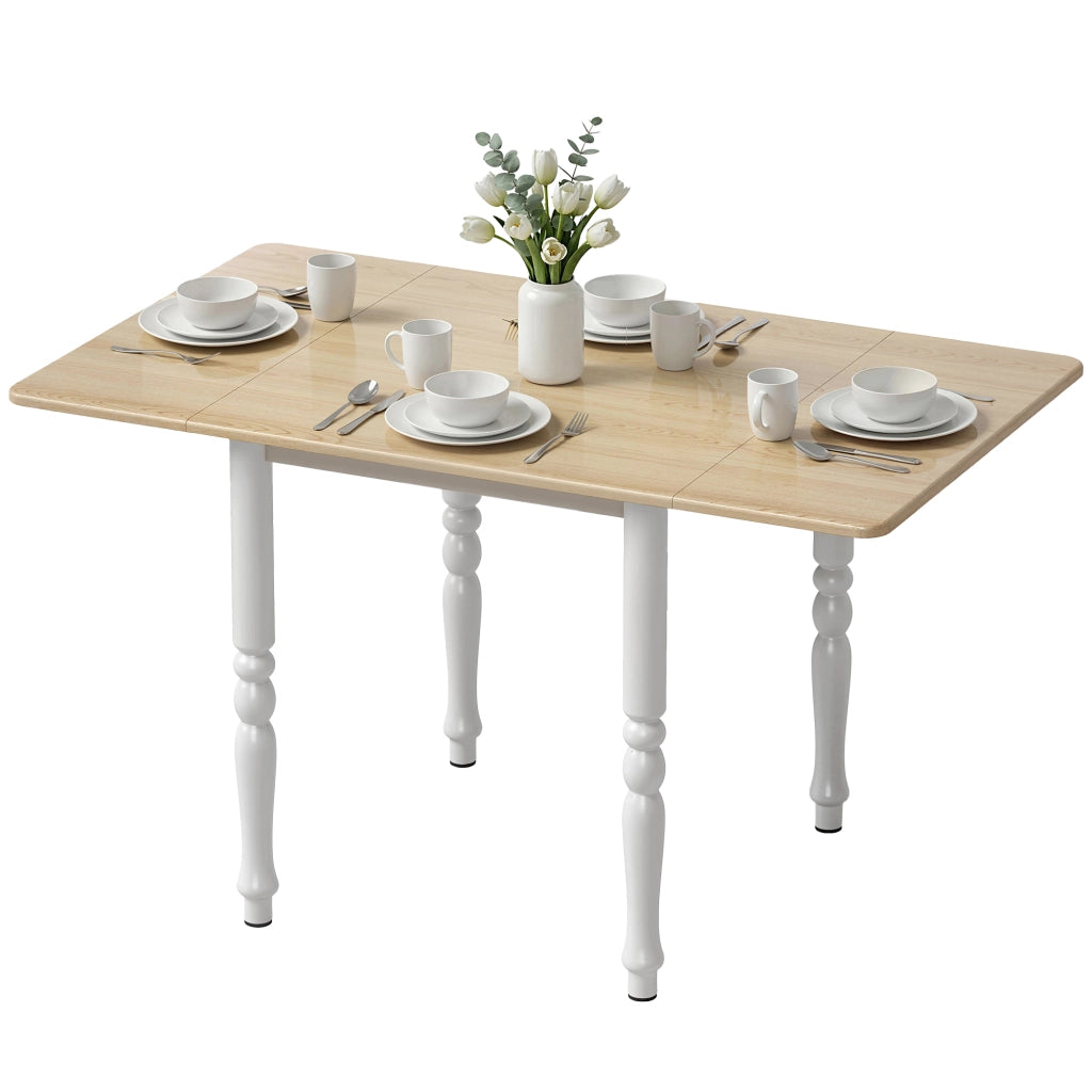 Tavolo Pieghevole da Pranzo Allungabile Legno Naturale ¨C zephmum ¨C 2-6 Persone