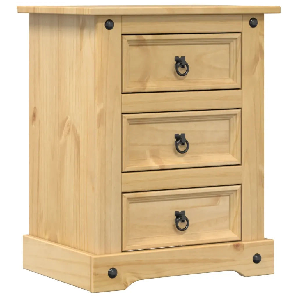 Comodino-Tavolino da notte Corona 53x39x66 cm in Legno Massello di Pino