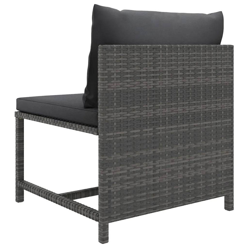 Set Divani da Giardino 7 pz con Cuscini in Polyrattan Grigio 3059763
