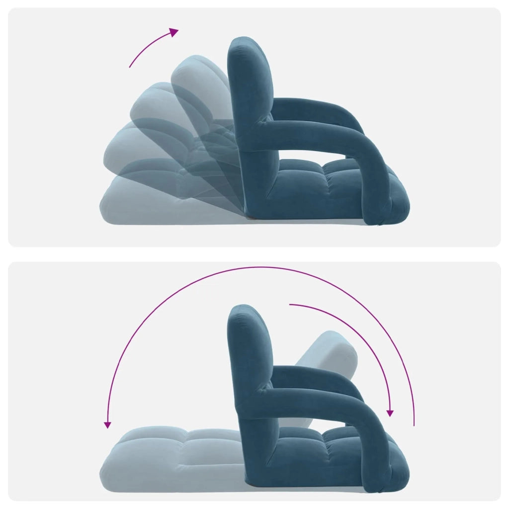 Sedia a pavimento regolabile Blu Velluto