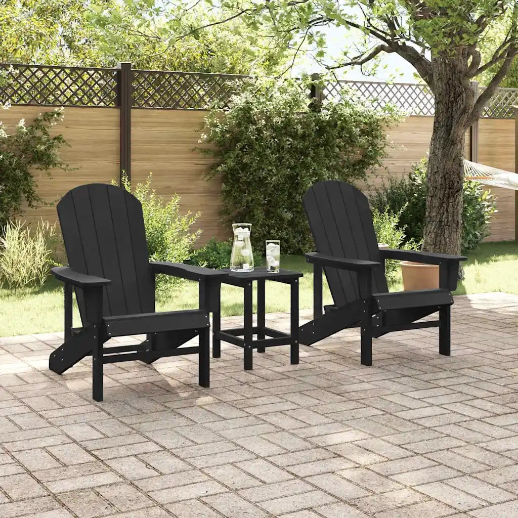 Sedia da Giardino 3 pcs Nero Polietilene 3335832