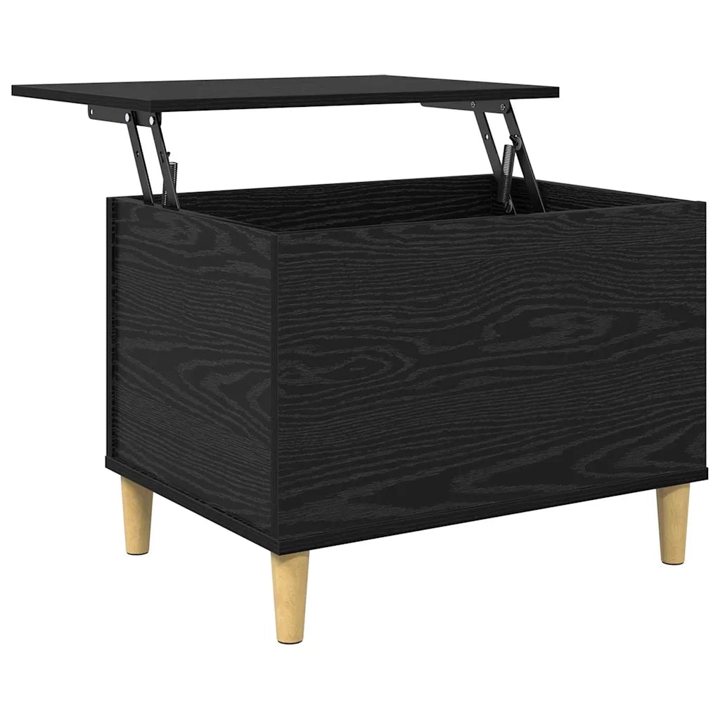 Comodino | Armadio da Notte | Mobiletto da notte Rovere Nero 60 x 44,5 x 45 cm