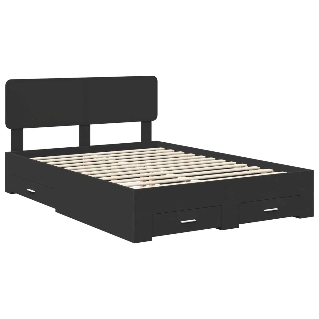 Struttura del letto Nero 140 x 190 cm Legno multistrato 3412374