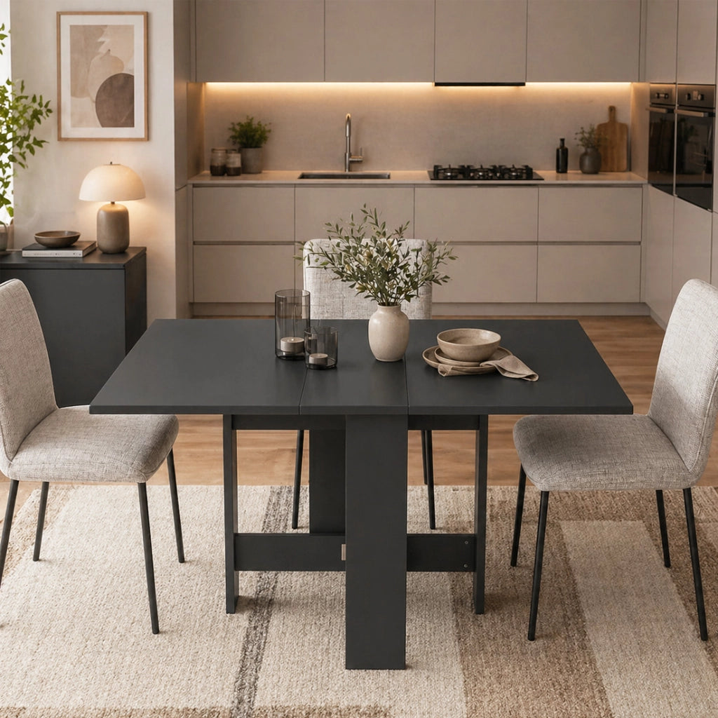 Tavolo Salvaspazio Consolle Allungabile 30-130x76 cm Artemio in Legno Antracite