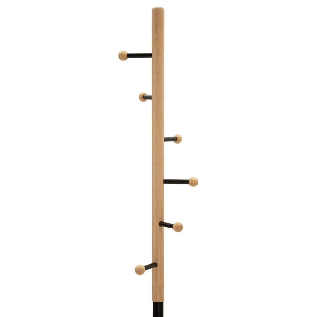 Appendiabiti da terra Step in metallo nero e legno