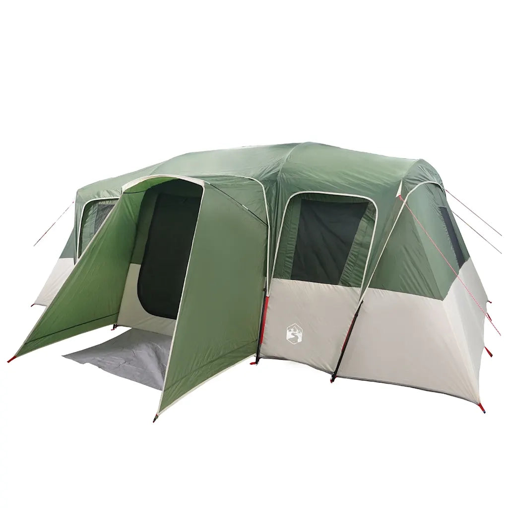 Tenda Familiare a Tunnel per 16 Persone-Tenda da campeggio Verde Impermeabile