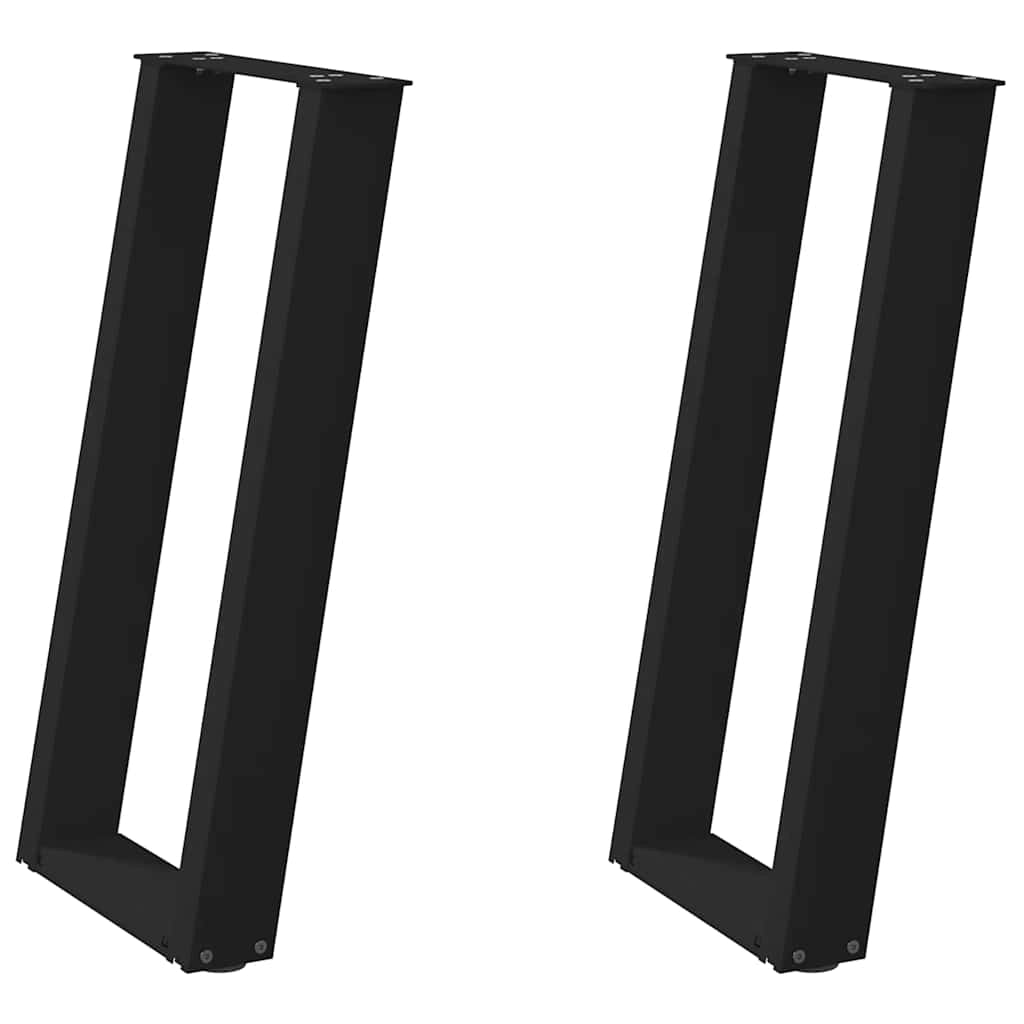 Set di 2 gambe per tavolo consolle angolate moderne con piedini livellatori 28 x 72 x 73 cm acciaio nero 02_0057059