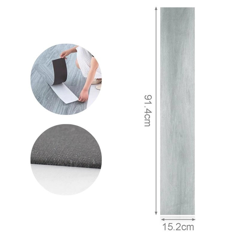 6 Piastrelle Adesive Pavimento in PVC Adesivo 914X152mm Effetto Legno Parquet