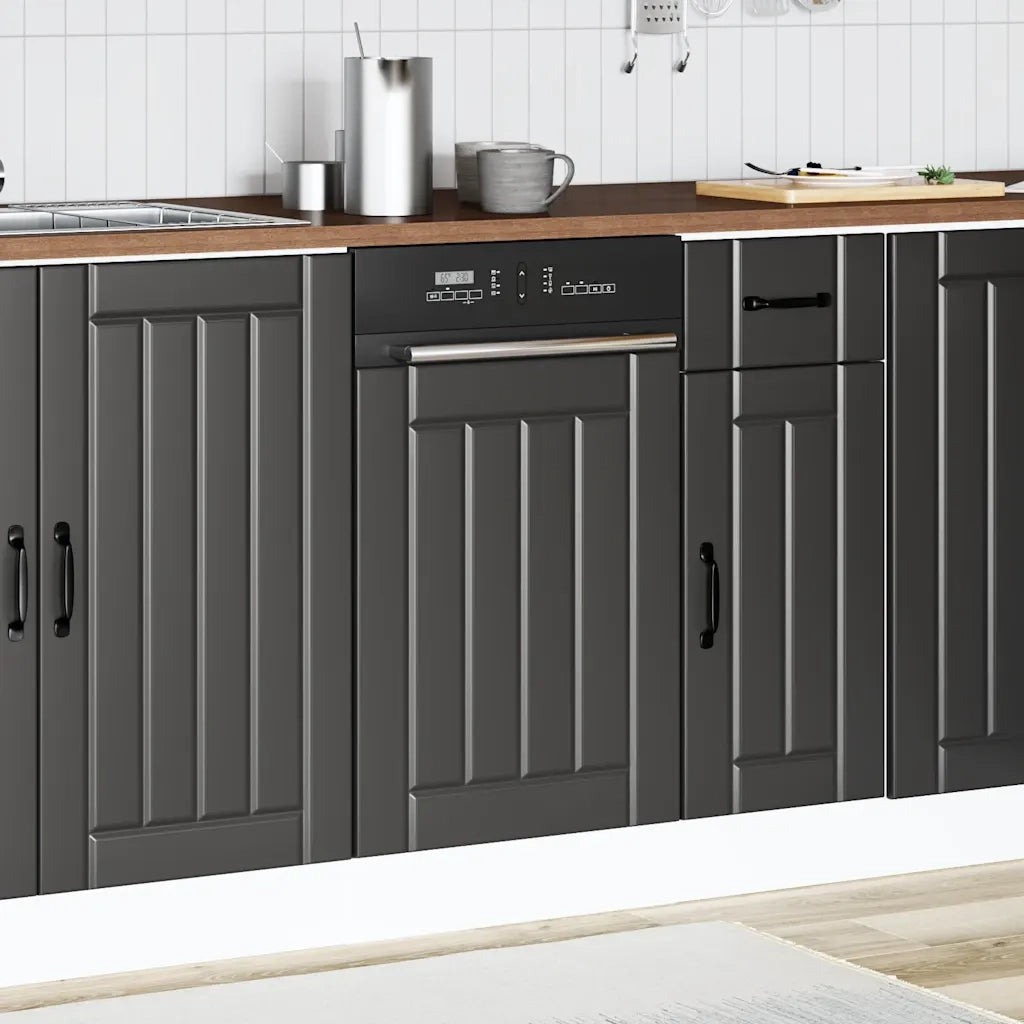 Pannello Lavastoviglie Lucca Nero in Legno Multistrato 853888