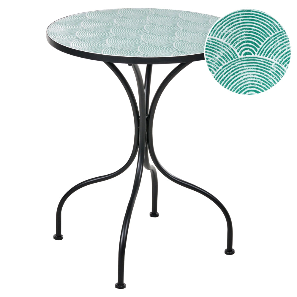Tavolo da bistrot da giardino in metallo nero con struttura in ferro ø 60 cm Piano in stile vintage da esterno