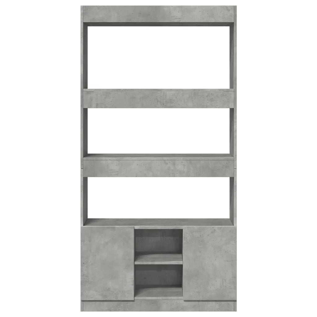 Credenza | Madia | Buffet da pranzo | Armadio da pranzo Grigio Cemento 92x33x180 cm in Legno Multistrato