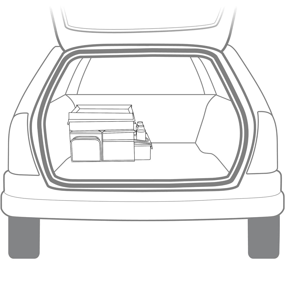 BLACK+DECKER Borsa Organizer Bagagliaio con Tracolla e Portabevande da Viaggio Grigio e Arancione