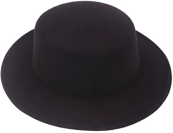 Fedora in Pelle Mistica - Unisex - Cappello con Fascia Regolabile - Nero - Dimensioni 56-58 cm - Comodo e Stiloso