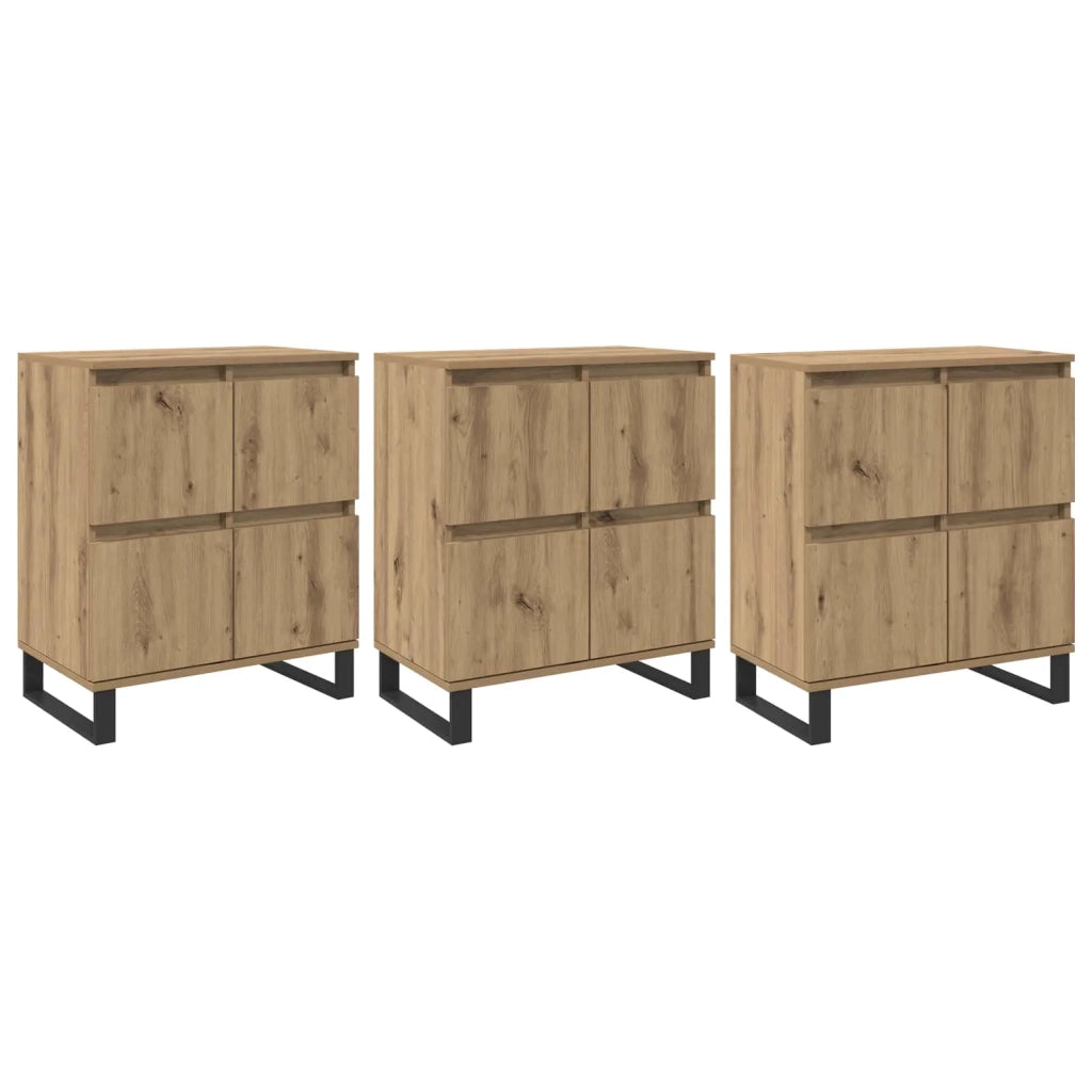 Credenza 3 pz | Madia | Buffet da pranzo | Armadio da pranzo Rovere artigianale 60 x 35 x 70 cm