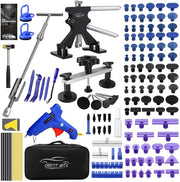 Kit di riparazione per auto, set di strumenti PDR con martello di rimozione di ammaccature, sollevatore di ammaccature, gru di sollevamento, pistola di adesivo e adesivi per auto senza verniciatura