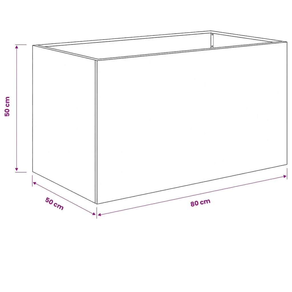 Vaso da giardino Antracite 80 x 50 x 50 cm 8005264