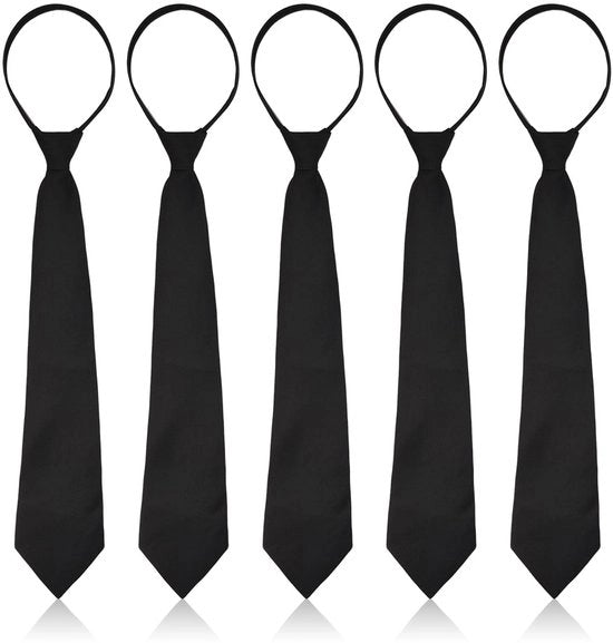 Accessori formali a cravatta - 5 pezzi - Cravatte pre-fissate - Disegno classico a razzo - Accessori eleganti e semplici - Cravatte regolabili