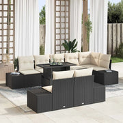 Set Divano da Giardino con archiviazione 9 pcs Nero Poly Rattan 3357940