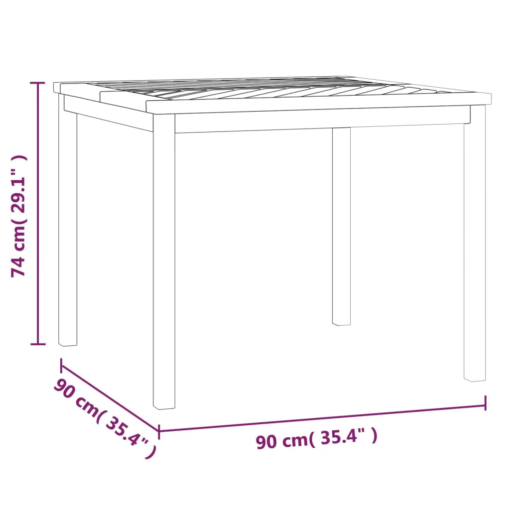 Tavolo da Pranzo da Giardino | Tavolino da esterno 90x90x74 cm Legno Massello Acacia