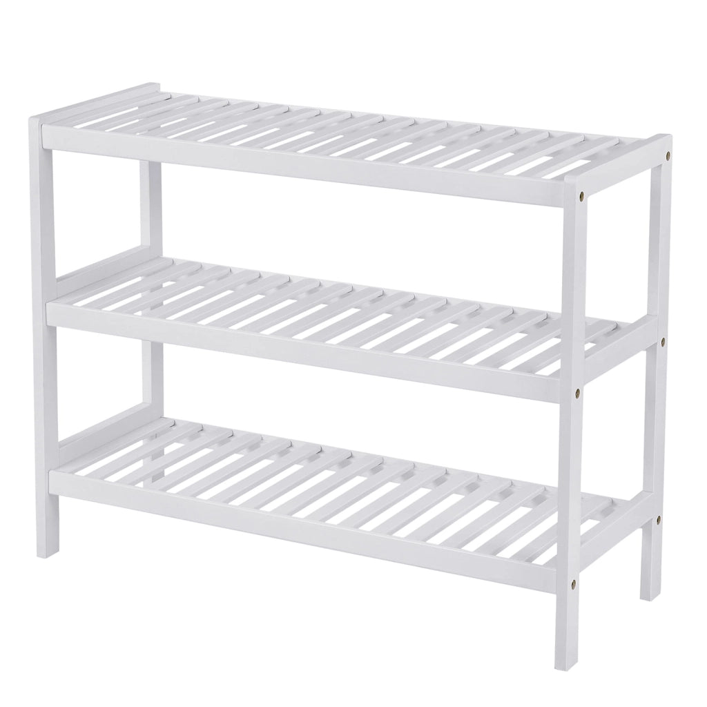 Scarpiera Valora in bambù bianco salvaspazio in stile moderno