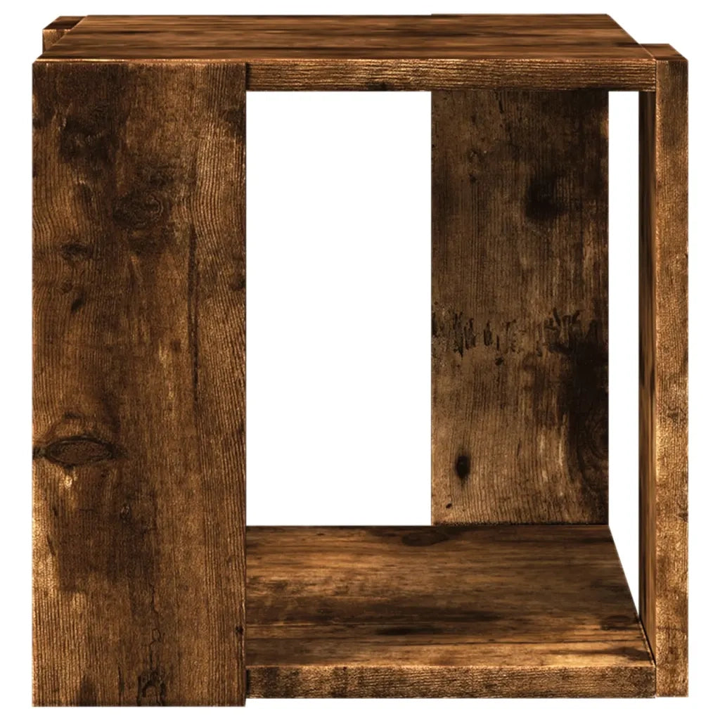 Tavolino da Salotto Rovere Fumo 32x32x30 cm Legno Multistrato