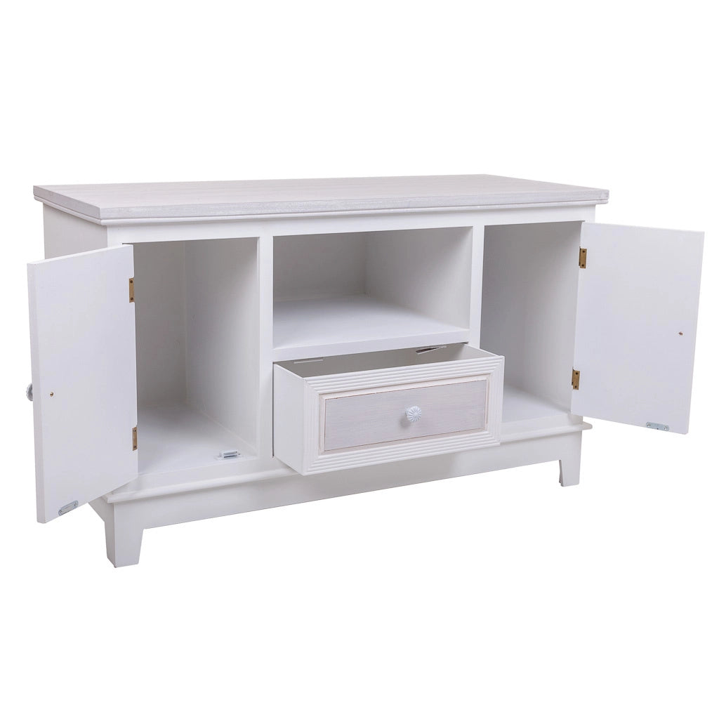 Mobile base in legno bianco 100x42x60h cm