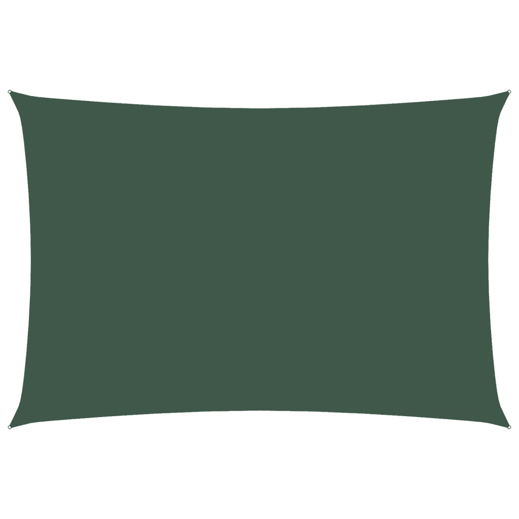 Vela Parasole Tessuto Oxford Rettangolare 2,5x4,5 m Verde Scuro