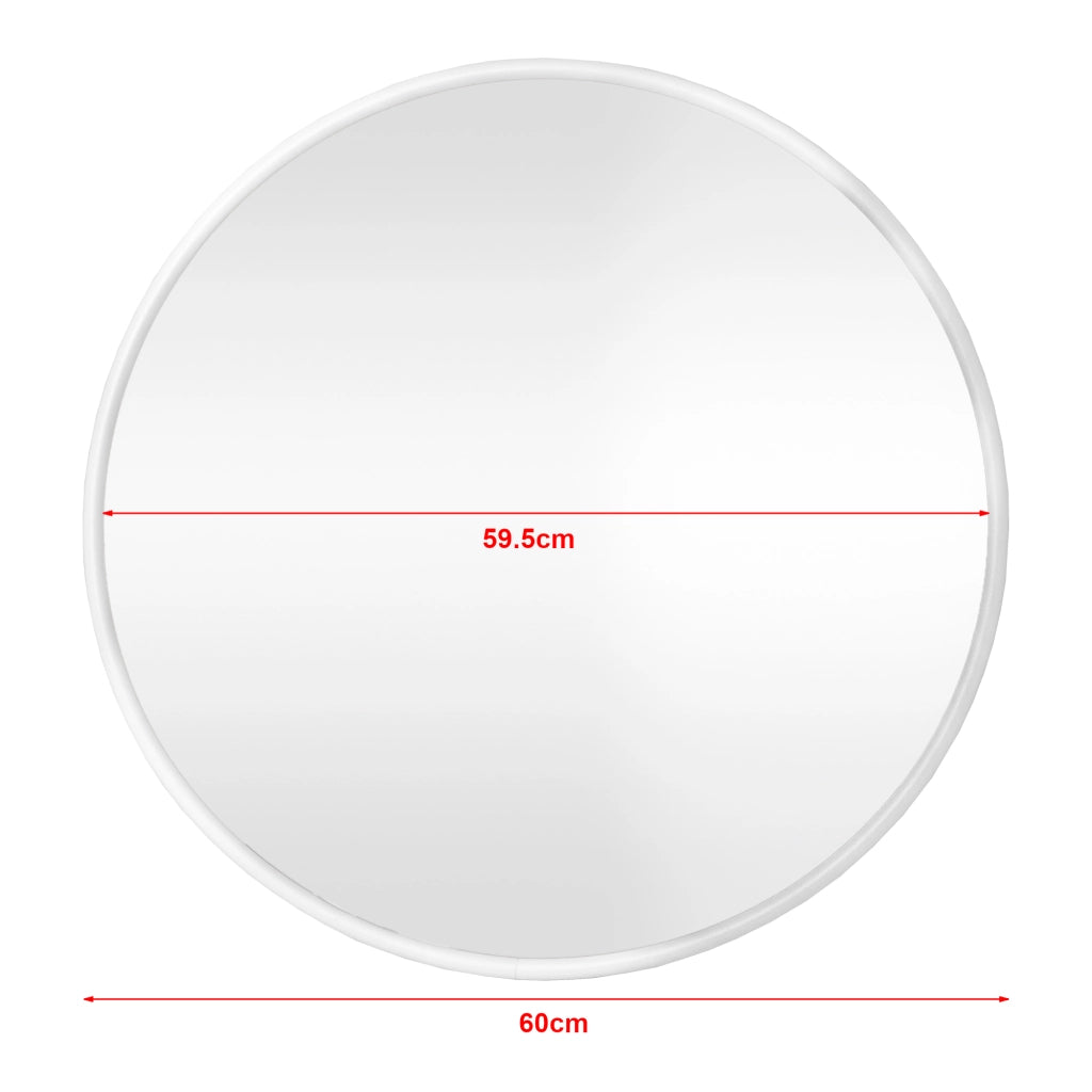 Specchio da Parete Ordona Rotondo Ø 60 cm Bianco opaco [en.casa]