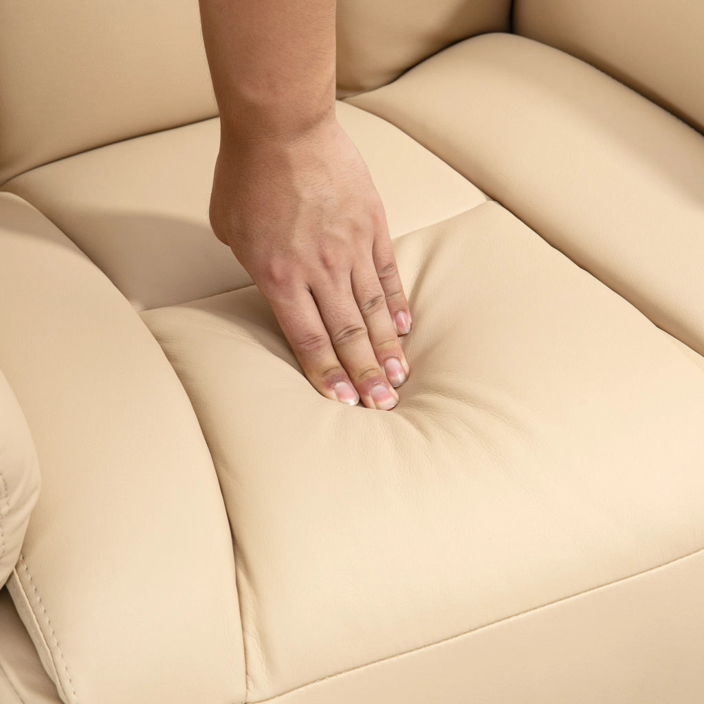 Poltrona Relax Massaggiante Reclinabile ¨C Zephmum ¨C Beige Similpelle 78x80x109