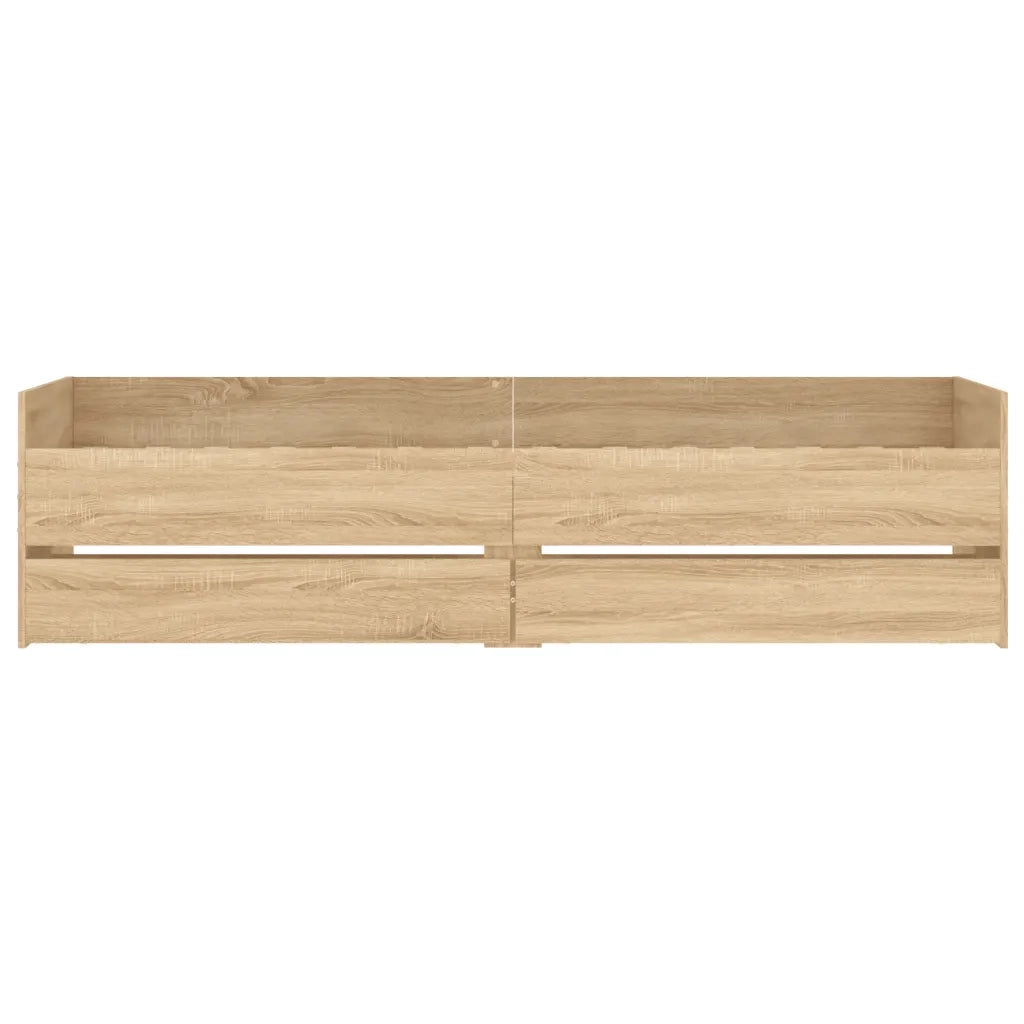 Letto singolo | Letto per adulti | Giroletto con Cassetti Rovere Sonoma 75x190 cm Small Single