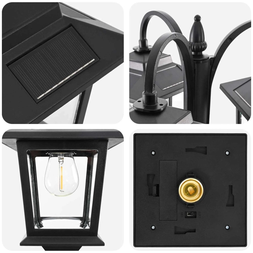 Lampione a 3 teste Nero 16 x 16 x 187 cm Alluminio e ABS 42042693