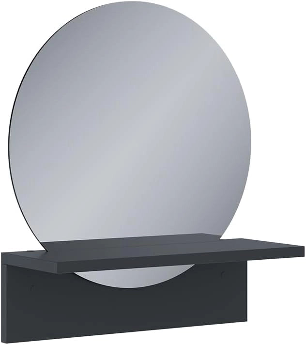 Specchio bagno Elyra, Nero, 40 x 47.5 cm con ripiano, adatto per il montaggio a parete in bagno e in ambienti abitativi